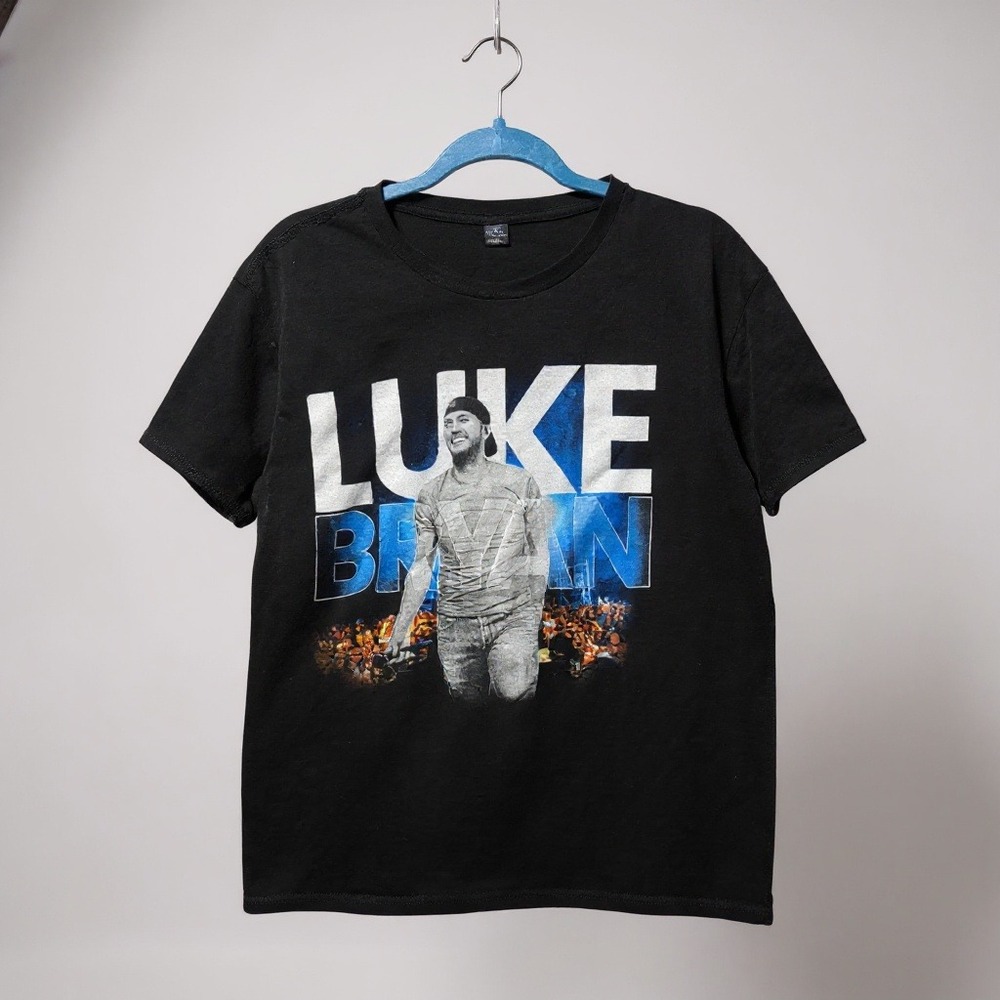 Luke Bryan Concert Graphic T Shirt Black Short‎ Sleeve Mens Size Large